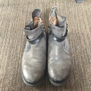 Charcoal/black booties